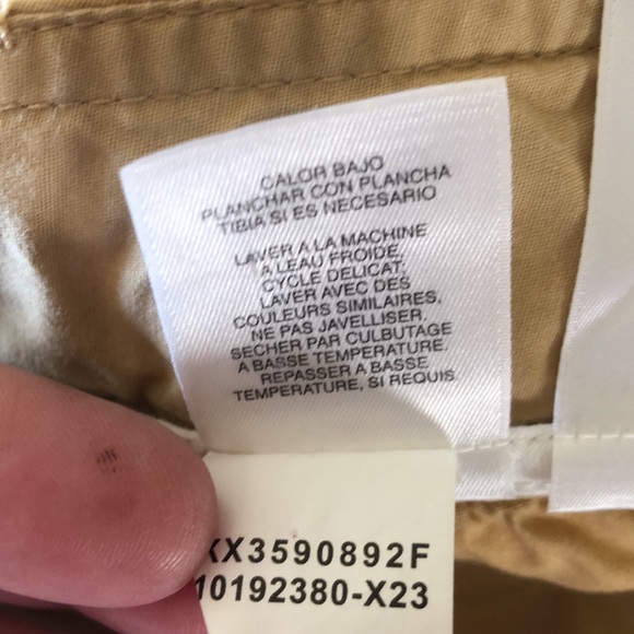 JONES NEW YORK WOMAN size 24W Khaki Crop Pant Zip-Front + Tie waist Flat Front - Picture 9 of 14